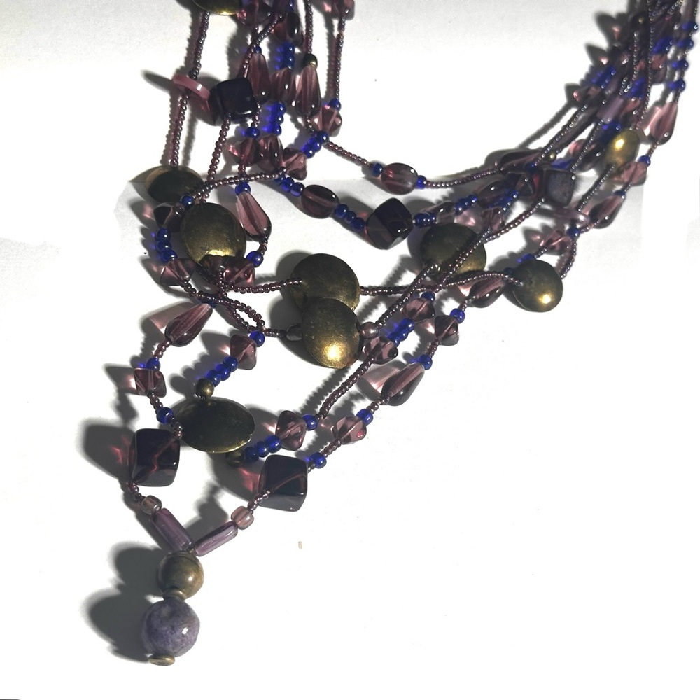 Dramatic Whimsigoth Statement Necklace Layered Be… - image 2